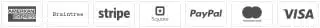 Visa, Mastercard, American Express, Stripe, Square and PayPal accepted