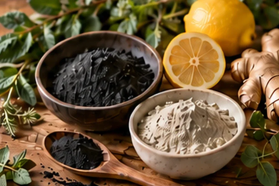 Charcoal, clay and botanical detox ingredients